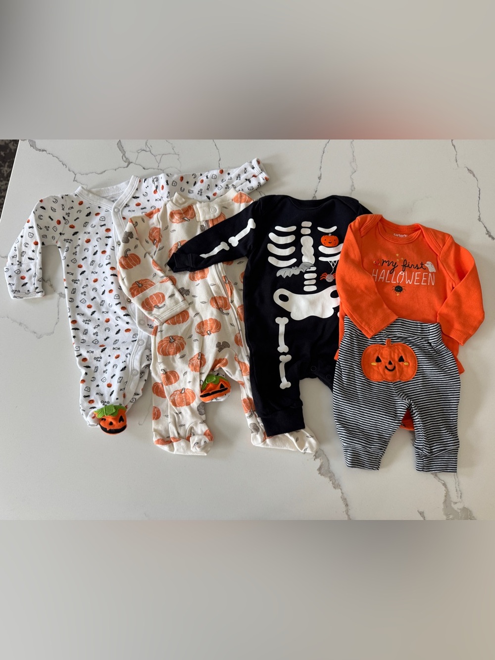Carter's Baby Halloween Footie Set - Black, Orange & White